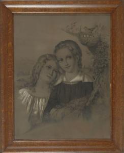 AMERICAN SCHOOL,Bust portrait of two children resembling the Brewster Twins,Eldred's US 2010-11-19