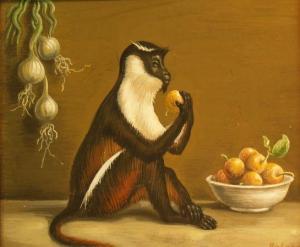 AMERICAN SCHOOL,Monkey Eating Tangerines
 and 
Mother Gibbon with Baby,William Doyle US 2007-01-10