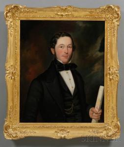 AMERICAN SCHOOL,Portrait of a Gentleman Holding a Map,1840,Skinner US 2010-08-14