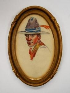 AMERICAN SCHOOL,Portrait of a man in a hat,Rosebery's GB 2008-12-09