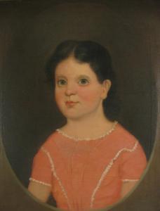 AMERICAN SCHOOL,Portrait of a Young Girl in a Pink Dress,Litchfield US 2012-07-11