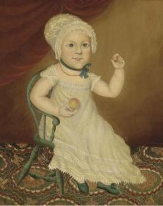 AMERICAN SCHOOL,Portrait of a Young Girl with a Peach,Christie's GB 2004-01-15