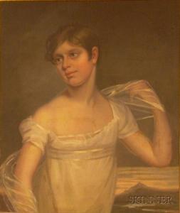 AMERICAN SCHOOL,Portrait of a Young Woman in White.,Skinner US 2008-08-12