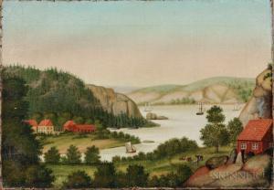 AMERICAN SCHOOL,River Landscape with Ships,Skinner US 2017-11-04