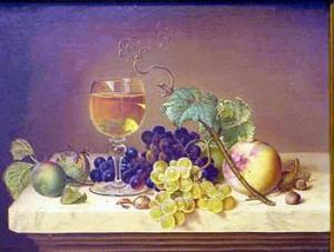 AMERICAN SCHOOL,STILL LIFE WITH GRAPES AND WINE,1810,William Doyle US 2000-12-05