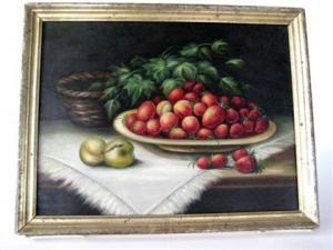 AMERICAN SCHOOL,Still life with strawberries, ivy and green apples,Freeman US 2009-11-14
