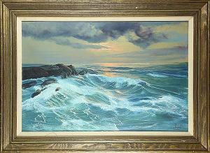 AMERICAN SCHOOL,Sunset on the Waves,Clars Auction Gallery US 2015-06-27