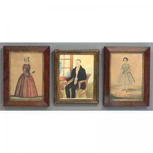 AMERICAN SCHOOL,three portraits: portrait of a gentleman in a blac,Sotheby's GB 2004-01-17