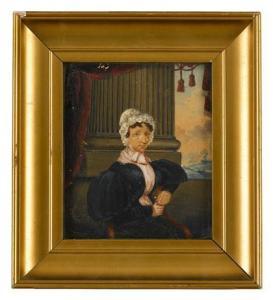 AMERICAN SCHOOL,Three quarter length portrait of a lady in a lace cap,Freeman US 2009-11-14