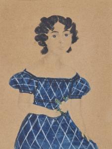 AMERICAN SCHOOL (XIX),MINIATURE PORTRAIT OF A YOUNG GIRL IN A BLUE DRESS,1829,Sotheby's 2017-01-21
