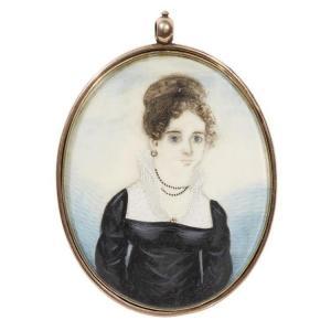 AMERICAN SCHOOL (XIX),Portrait miniature of a lady in black,1810,Freeman US 2018-04-25