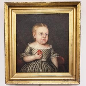 AMERICAN SCHOOL (XIX),Portrait of a Child with an Apple,Skinner US 2018-11-15