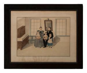 AMERICAN SCHOOL (XIX),Portrait of a Family in an Interior,Hindman US 2024-03-14