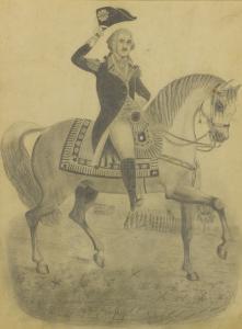 AMERICAN SCHOOL (XIX),PORTRAIT OF GEORGE WASHINGTON ON HORSEBACK,1880,Sotheby's GB 2017-01-21