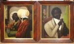AMERICAN SCHOOL (XIX),portraits of a black gentleman and lad,19th century,Jones and Jacob 2021-12-08