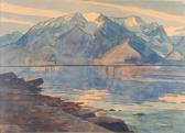 AMHOF 1900-1900,Vue duGrammont depuis le lac au port de la Tour de,1950,Dogny Auction CH 2011-04-12