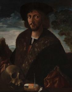 AMICO FRIULIANO DEL DOSSO 1480-1520,Ritratto di medico con teschio,Wannenes Art Auctions 2009-09-29