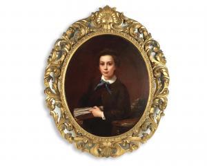 AMICONI Bernardo,Portrait of a boy reading, possibly Alexander Pand,1863,Bonhams 2018-11-13