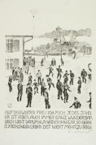 AMIET Cuno 1868-1961,Schulkinder vor dem Oschwander Schulhaus,Fischer CH 2008-11-12