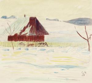 AMIET Cuno 1868-1961,Winterlandschaft auf der Oschwand,1951,Christie's GB 2011-12-05
