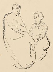 AMIET Cuno 1868-1961,Zwei Frauen mit Säugling,1911,Kornfeld CH 2012-06-15