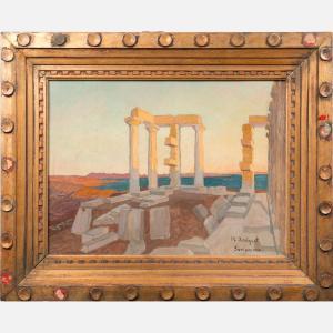 AMIGUET Marcel 1891-1958,Temple of Poseidon in Sunium,1930,Deutsch AT 2022-03-02