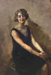 AMISANI Giuseppe 1881-1941,La segretaria dell'artista,1927,Meeting Art IT 2023-10-21