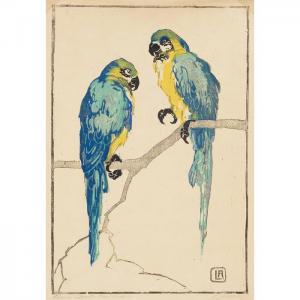 AMMER Lina 1871-1931,Parrots,1930,Treadway US 2011-09-18