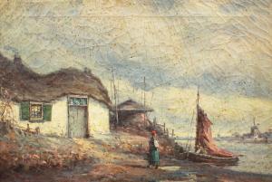 AMMERSLEY Howard 1800-1900,Dutch Canal Scene with Figures,Burchard US 2012-10-21