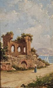 AMMIRATO Domenico 1833-1883,Paesaggio con rovine,Errico casa d'aste IT 2023-05-27