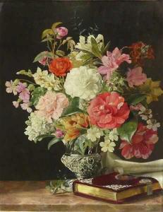 AMON Rosalia 1825-1925,Blumenstrauß in der Vase und Kunstobjekte,1844,Georg Rehm DE 2020-05-14