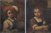 AMOROSI Antonio Mercurio,Bambina con cagnolino; e Bambino con cappello pium,Christie's 2005-06-15