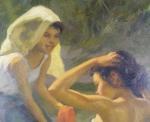 AMORSOLO Fernando Cueto 1892-1972,Young Woman Bathing in a River,I Gavel Auction US 2008-10-27
