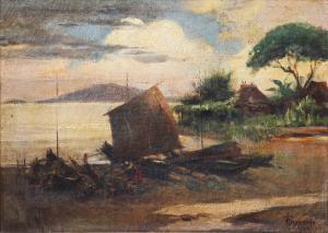 AMORSOLO Pablo 1898-1945,Manila Bay,1943,Leon Gallery PH 2016-02-20