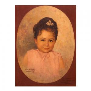 AMORSOLO PEDRO 1898-1945,Portrait of a Girl,1973,Leon Gallery PH 2022-10-23