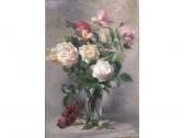 AMPENOT Edouard 1800-1900,Vase de roses,Bailly - Hertz & Associés FR 2009-03-15