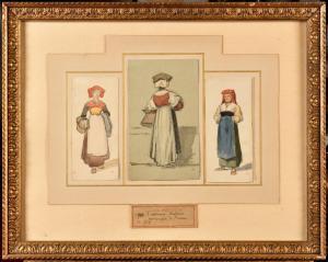 ANASTASI Auguste Paul Charles 1820-1889,Etude de trois costumes italiens,Osenat FR 2023-11-26
