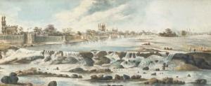 ANBURY Thomas 1759-1840,North East View of Hyderabad, on the Musi river,1799,Christie's 2003-09-24