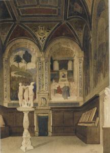 ANCELET Gabriel Auguste 1829-1895,Intérieur de la Libreria Piccolomini, dans la cat,1855,Christie's 2007-11-21