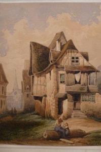 ANCELET Gabriel Auguste 1829-1895,Maisons à colombage,Aguttes FR 2011-02-24
