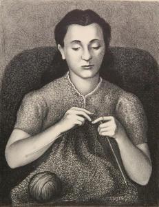 ANCHEL Harold 1912-1980,Woman Knitting,c.1935-43,Rachel Davis US 2016-03-19