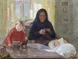 ANCHER Anna 1859-1935,Bedstemoder hos børnene,1925,Bruun Rasmussen DK 2024-03-04