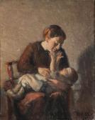 ANCHER Michael 1849-1927,A mother and child sitting in the light,1915,Bruun Rasmussen DK 2025-05-12