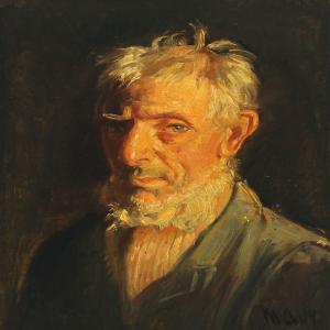 ANCHER Michael,Portrait of a man with sunlight from the left,1914,Bruun Rasmussen 2015-11-16