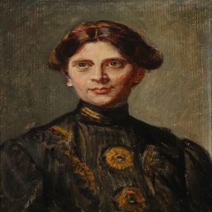 ANCHER Michael 1849-1927,Portrait of Anna Saxild,Bruun Rasmussen DK 2015-03-23