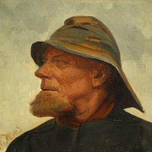 ANCHER Michael 1849-1927,Portrait of fisherman Jens Diget,1903,Bruun Rasmussen DK 2014-03-09