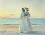 ANCHER Michael 1849-1927,Two women in the sunset at Skagen beach,1908,Bruun Rasmussen DK 2023-09-18