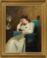 ANDERS Ernst 1845-1911,Reading,1878,Agra-Art PL 2010-06-13