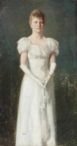 ANDERSEN Cilius,Portrait of Louise Lemvigh-Müller wearing a white ,1898,Bruun Rasmussen 2024-01-29