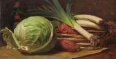 ANDERSEN Frederik Georg 1871-1952,Still life with cabbage, beets, leeks and a ,1931,Bruun Rasmussen 2020-08-03